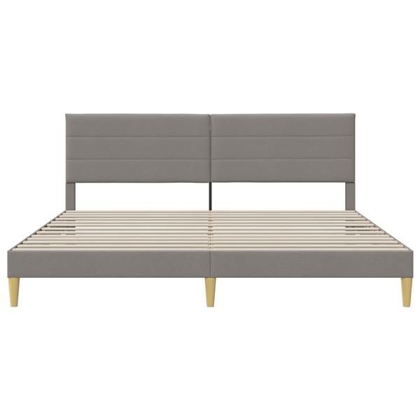 Grote foto vidaxl bedframe met hoofdeinde taupe 180 x 200 cm stof antiek en kunst stoelen en banken
