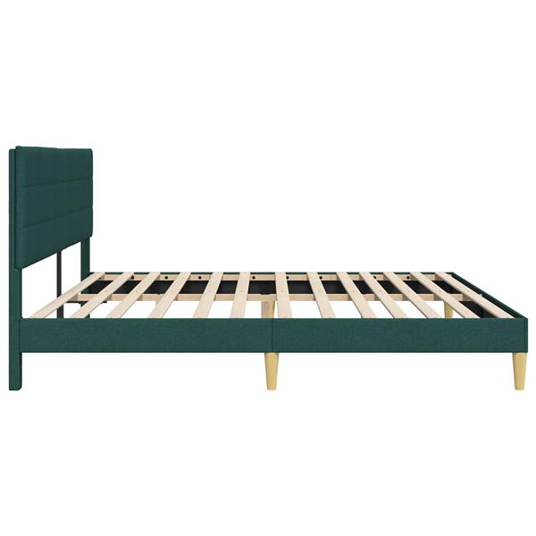 Grote foto vidaxl bedframe met hoofdeinde donkergroen 180 x 200 cm stof antiek en kunst stoelen en banken