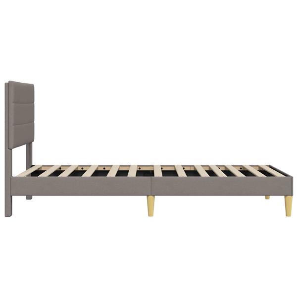 Grote foto vidaxl bedframe met hoofdeinde taupe 90 x 200 cm stof antiek en kunst stoelen en banken