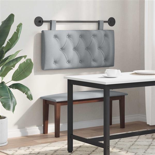 Grote foto vidaxl hangend hoofdbord lichtgrijs stof antiek en kunst stoelen en banken