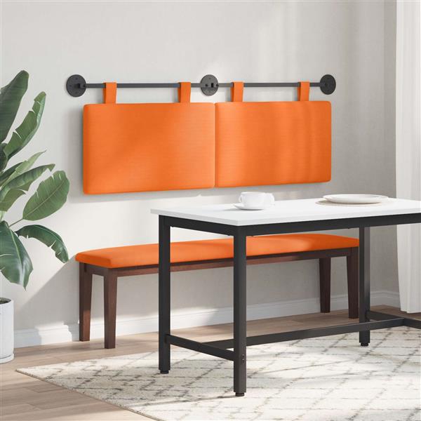 Grote foto vidaxl hangend hoofdbord oranje katoen stof antiek en kunst stoelen en banken