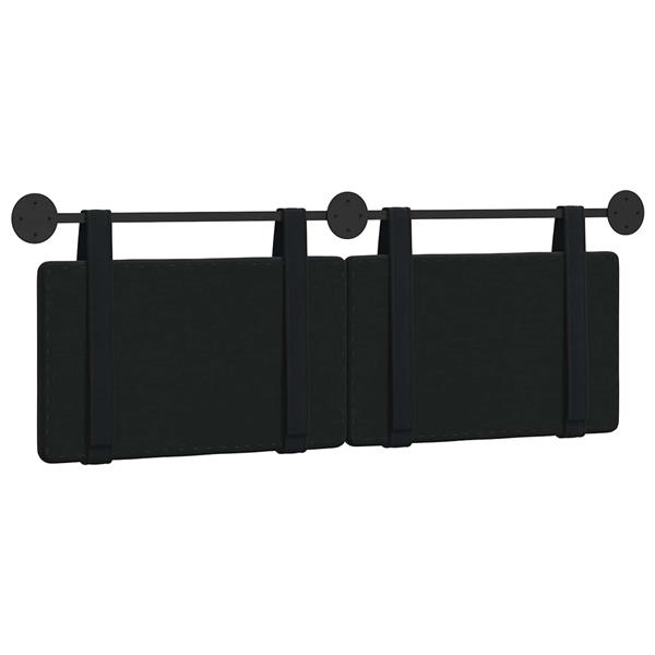 Grote foto vidaxl hangend hoofdbord zwart fluweel antiek en kunst stoelen en banken