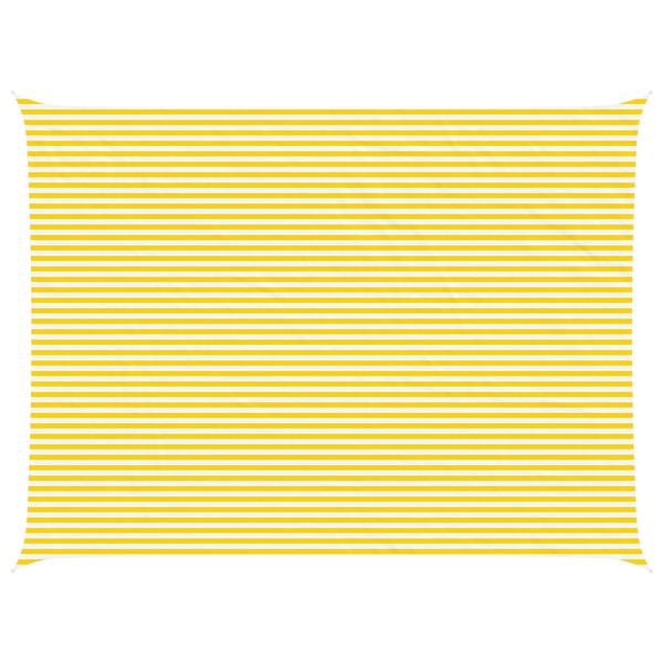 Grote foto vidaxl zonneschaduwzeil geel en wit 8 x 6 m 100 polyester oxford tuin en terras overige tuin en terras