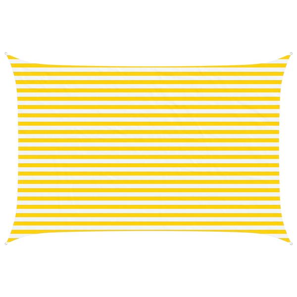 Grote foto vidaxl zonneschaduwzeil geel en wit 4 5 3 m 100 polyester oxford tuin en terras overige tuin en terras