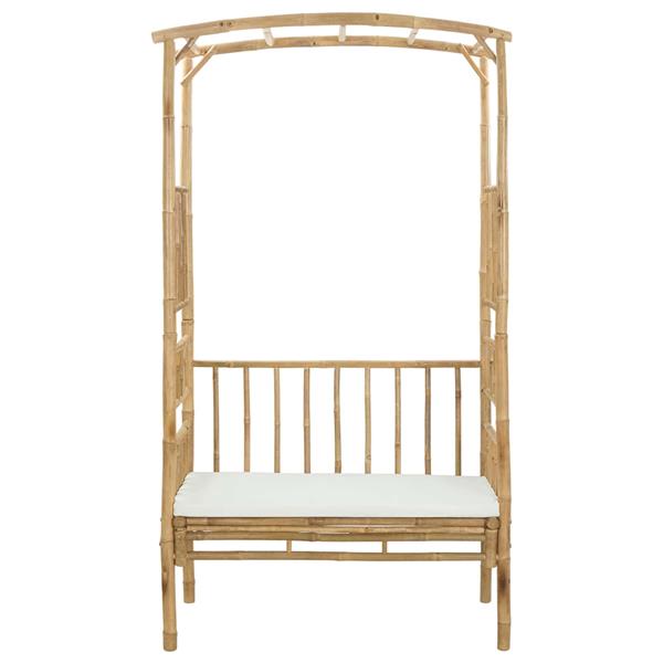 Grote foto vidaxl tuinboog met bank cr mewit 115 x 50 x 205 cm bamboe tuin en terras overige tuin en terras