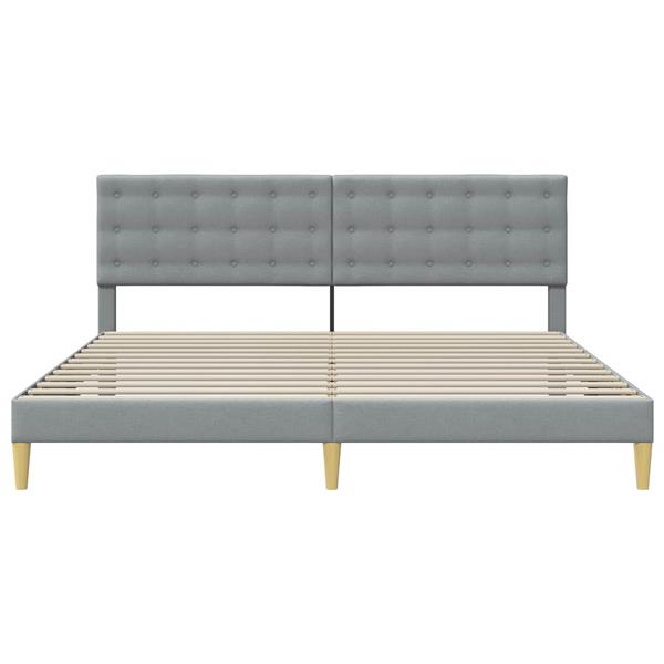 Grote foto vidaxl bedframe met hoofdeinde lichtgrijs 180 x 200 cm stof antiek en kunst stoelen en banken
