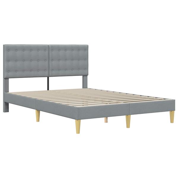 Grote foto vidaxl bedframe met hoofdeinde lichtgrijs 160 x 200 cm stof antiek en kunst stoelen en banken