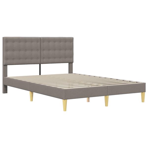 Grote foto vidaxl bedframe met hoofdeinde taupe 140 x 200 cm stof antiek en kunst stoelen en banken