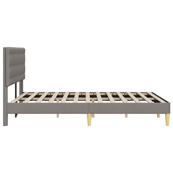 Grote foto vidaxl bedframe met hoofdeinde taupe 140 x 200 cm stof antiek en kunst stoelen en banken