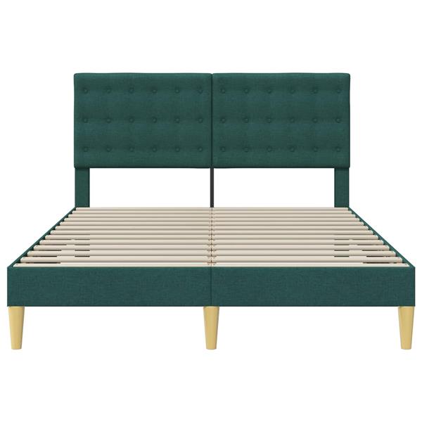 Grote foto vidaxl bedframe met hoofdeinde donkergroen 120 x 200 cm stof antiek en kunst stoelen en banken