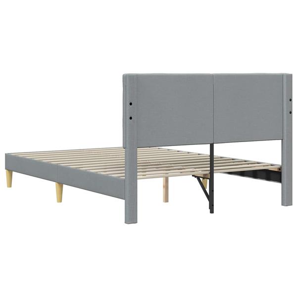 Grote foto vidaxl bedframe met hoofdeinde lichtgrijs 120 x 190 cm stof antiek en kunst stoelen en banken
