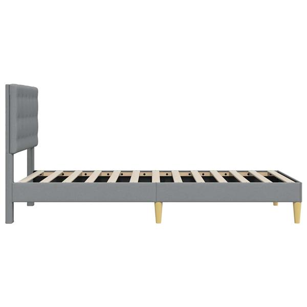 Grote foto vidaxl bedframe met hoofdeinde lichtgrijs 90 x 190 cm stof antiek en kunst stoelen en banken