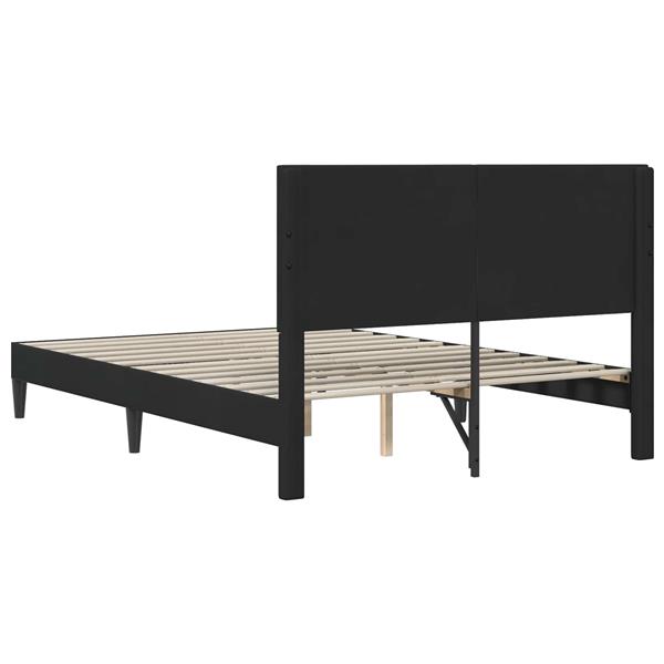 Grote foto vidaxl bedframe met hoofdeinde zwart 160 x 200 cm fluweel antiek en kunst stoelen en banken