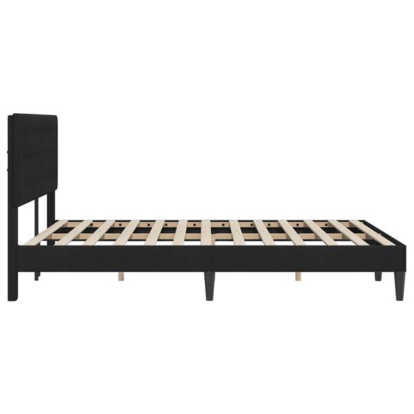 Grote foto vidaxl bedframe met hoofdeinde zwart 120 x 200 cm fluweel antiek en kunst stoelen en banken