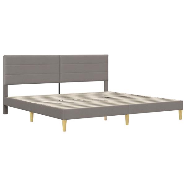 Grote foto vidaxl bedframe met hoofdeinde taupe 180 x 200 cm stof antiek en kunst stoelen en banken