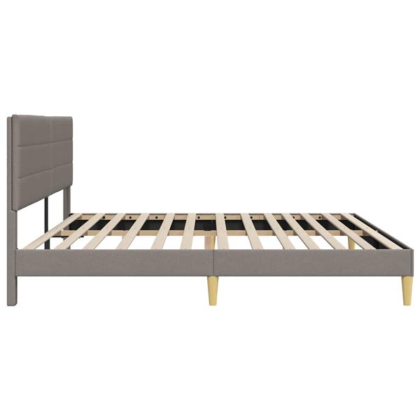 Grote foto vidaxl bedframe met hoofdeinde taupe 180 x 200 cm stof antiek en kunst stoelen en banken