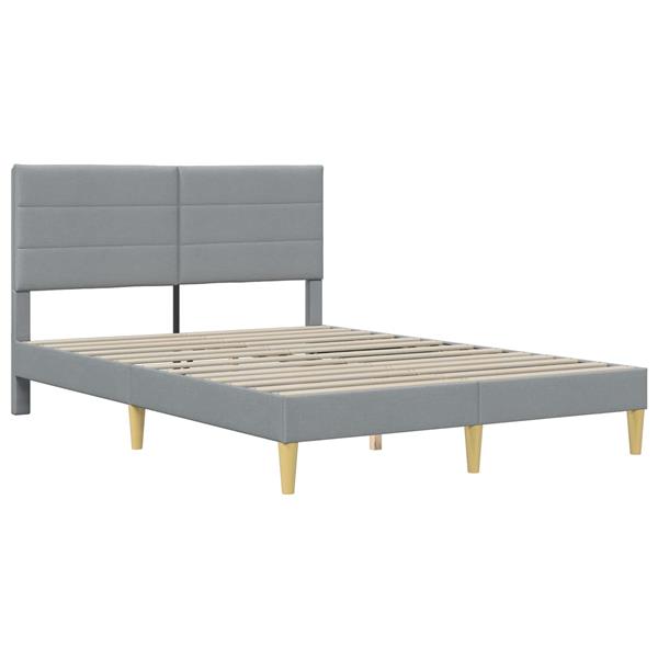 Grote foto vidaxl bedframe met hoofdeinde lichtgrijs 120 x 190 cm stof antiek en kunst stoelen en banken