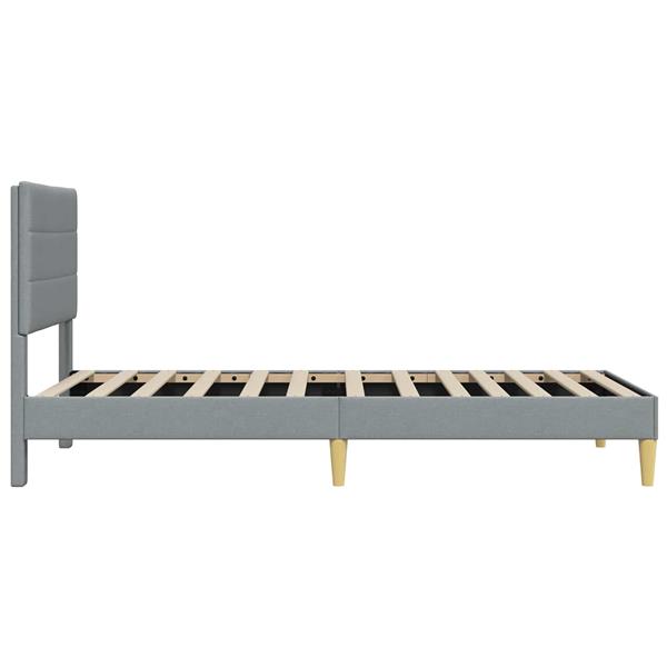 Grote foto vidaxl bedframe met hoofdeinde lichtgrijs 90 x 200 cm stof antiek en kunst stoelen en banken