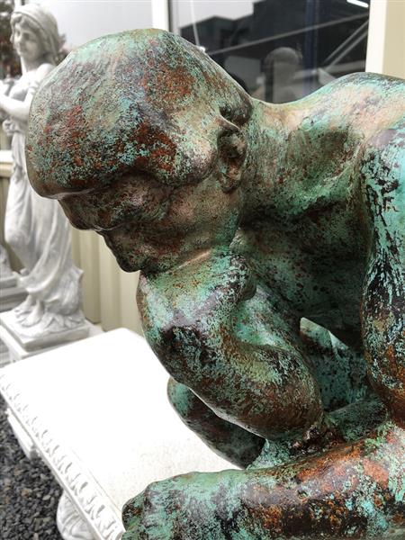 Grote foto sculptuur verkoperd gietijzeren beeld de denker geweldig mooi beeld tuin en terras tuindecoratie