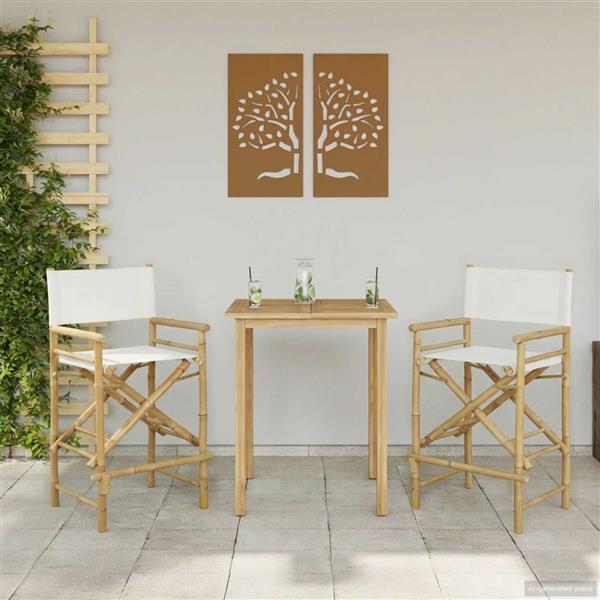 Grote foto vidaxl vouwbare regisseursstoel 2 pcs naturel 58 x 48 x 115 cm bamboe tuin en terras tuinmeubelen