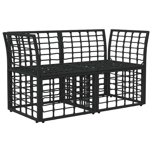 Grote foto vidaxl buiten loveseat 2 pcs zwart en donkergrijs poly rattan tuin en terras tuinmeubelen