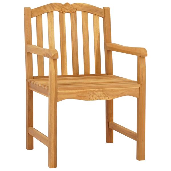 Grote foto vidaxl tuinstoel 2 pcs naturel 58 x 60 x 93 cm massief teakhout tuin en terras tuinmeubelen