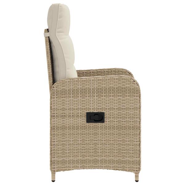 Grote foto vidaxl verstelbare tuinstoel beige en cr me wit 57 x 63 x 94 cm tuin en terras tuinmeubelen