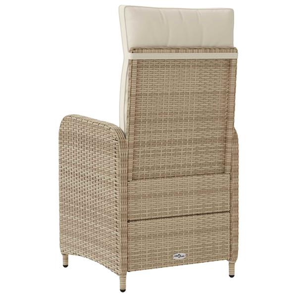 Grote foto vidaxl verstelbare tuinstoel beige en cr me wit 57 x 63 x 94 cm tuin en terras tuinmeubelen