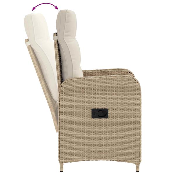 Grote foto vidaxl verstelbare tuinstoel beige en cr me wit 57 x 63 x 94 cm tuin en terras tuinmeubelen