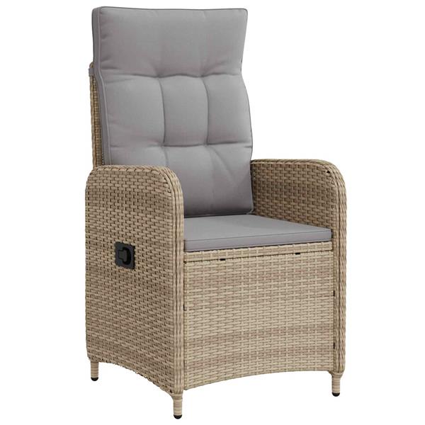 Grote foto vidaxl verstelbare tuinstoel met kussen 57 x 63 x 112 cm tuin en terras tuinmeubelen