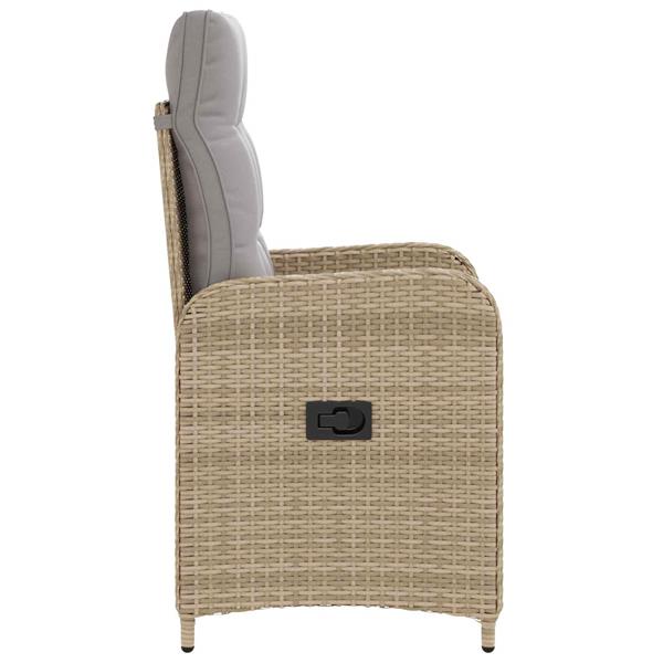 Grote foto vidaxl verstelbare tuinstoel met kussen 57 x 63 x 112 cm tuin en terras tuinmeubelen