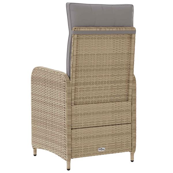 Grote foto vidaxl verstelbare tuinstoel met kussen 57 x 63 x 112 cm tuin en terras tuinmeubelen