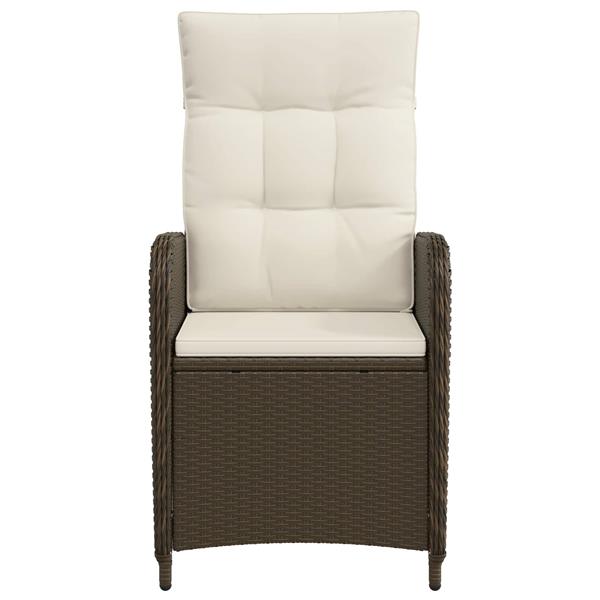 Grote foto vidaxl verstelbare tuinstoel bruin en cr me wit 57 x 63 x 94 cm tuin en terras tuinmeubelen