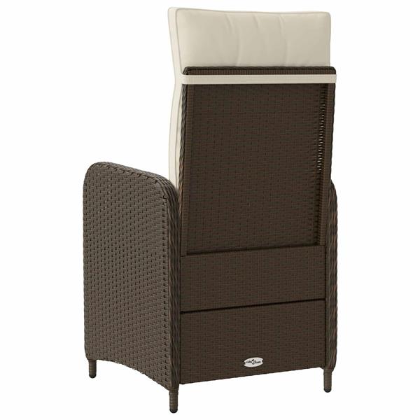 Grote foto vidaxl verstelbare tuinstoel bruin en cr me wit 57 x 63 x 94 cm tuin en terras tuinmeubelen