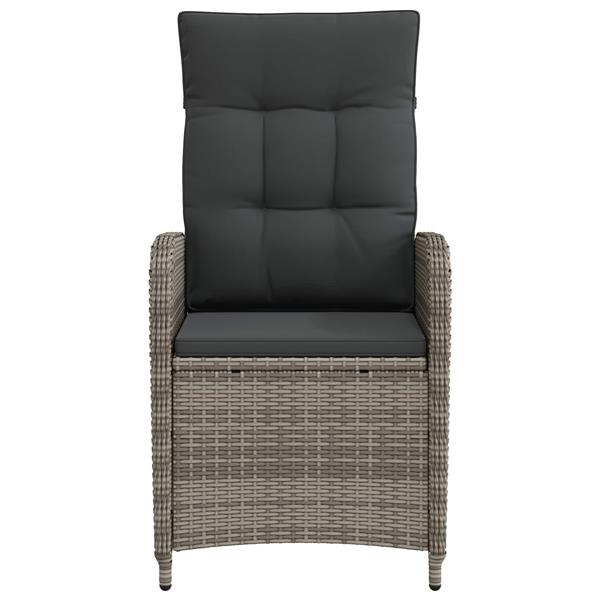 Grote foto vidaxl verstelbare tuinstoel grijs en donkergrijs 57 x 63 x 94 cm tuin en terras tuinmeubelen