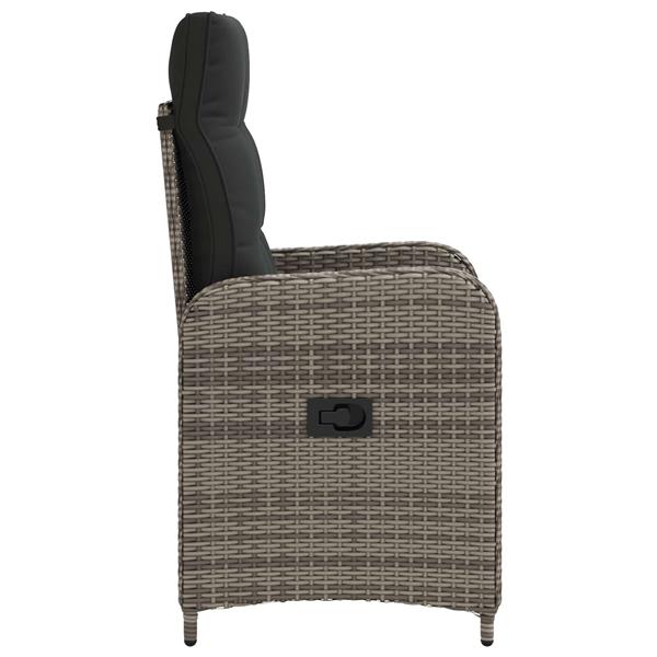 Grote foto vidaxl verstelbare tuinstoel grijs en donkergrijs 57 x 63 x 94 cm tuin en terras tuinmeubelen