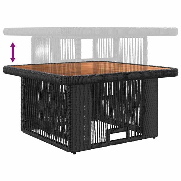 Grote foto vidaxl tuin eettafelset met kussen 3 pcs beige en cr me poly rattan tuin en terras tuinmeubelen