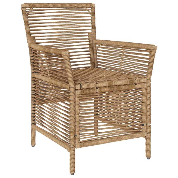 Grote foto vidaxl buitenstoel met kussen 4 pcs beige en cr me poly rattan tuin en terras tuinmeubelen