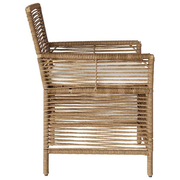 Grote foto vidaxl buitenstoel met kussen 4 pcs beige en cr me poly rattan tuin en terras tuinmeubelen