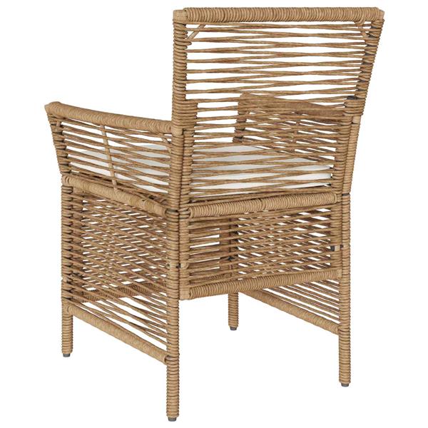 Grote foto vidaxl buitenstoel met kussen 4 pcs beige en cr me poly rattan tuin en terras tuinmeubelen