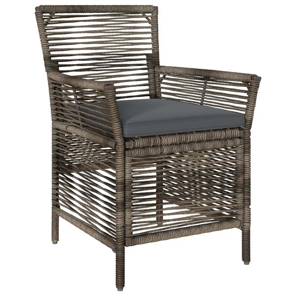 Grote foto vidaxl buitenstoel met kussen 2 pcs grijs en donkergrijs poly rattan tuin en terras tuinmeubelen