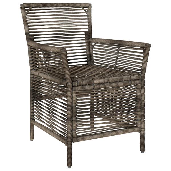 Grote foto vidaxl buitenstoel met kussen 2 pcs grijs en donkergrijs poly rattan tuin en terras tuinmeubelen