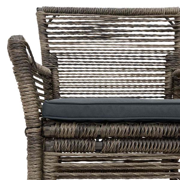 Grote foto vidaxl buitenstoel met kussen 2 pcs grijs en donkergrijs poly rattan tuin en terras tuinmeubelen