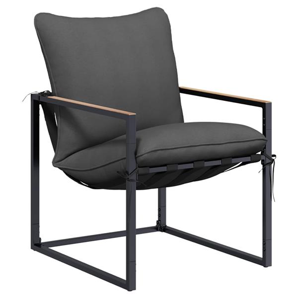 Grote foto vidaxl tuinbankenset 3 pcs zwart en anthraciet staal tuin en terras tuinmeubelen