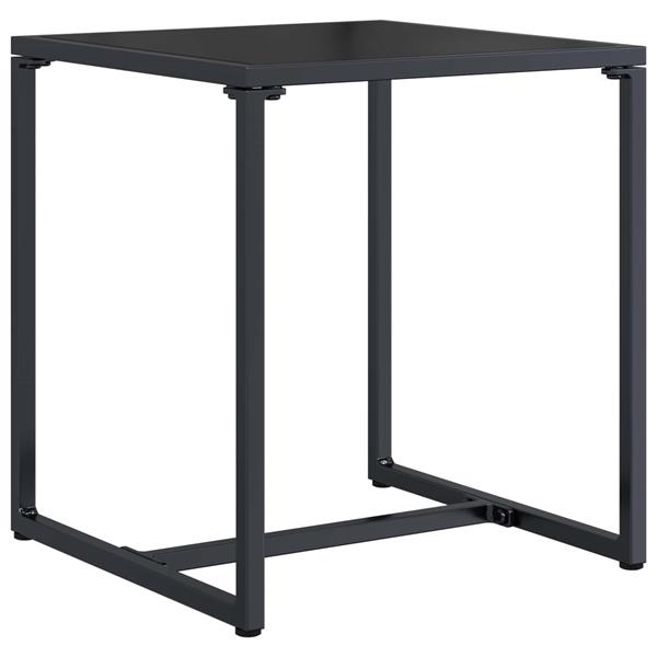 Grote foto vidaxl tuinbankenset 3 pcs zwart en anthraciet staal tuin en terras tuinmeubelen