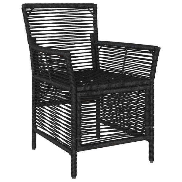 Grote foto vidaxl buitenstoel met kussen 2 pcs zwart en cr me poly rattan tuin en terras tuinmeubelen