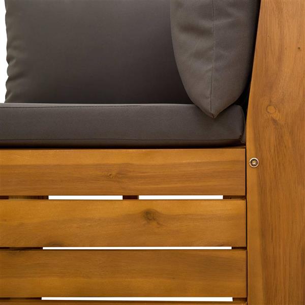 Grote foto vidaxl tuin loungeset met kussen 2 stuk bruin massief acaciahout tuin en terras tuinmeubelen