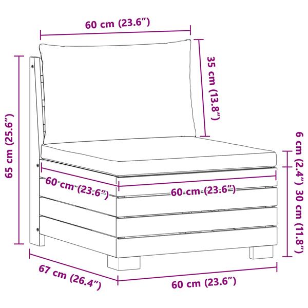 Grote foto vidaxl tuin midden sofa massief acaciahout bruin tuin en terras tuinmeubelen