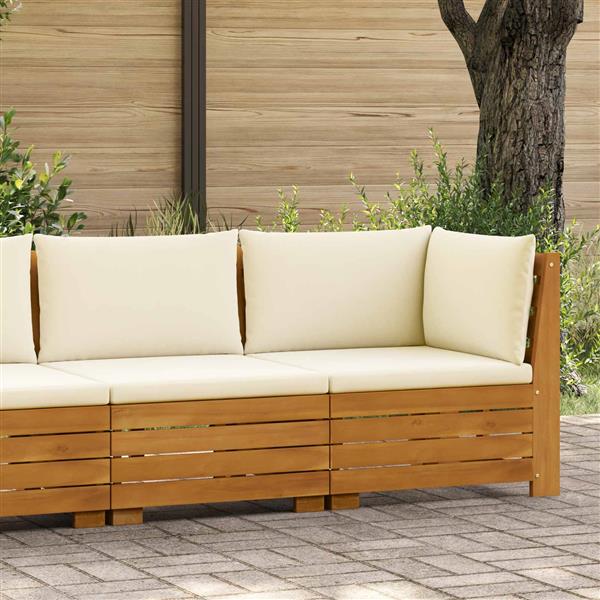 Grote foto vidaxl tuin loungeset met kussen 2 stuk bruin massief acaciahout tuin en terras tuinmeubelen