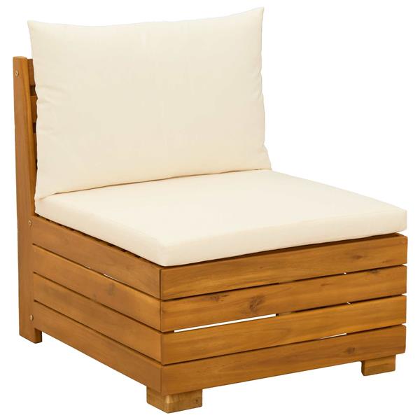 Grote foto vidaxl tuin loungeset met kussen 2 stuk bruin massief acaciahout tuin en terras tuinmeubelen